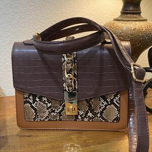 Aldo Croc and Snake Print Shoulder Bag